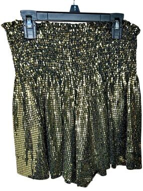 Queen of Sparkles Gold Black Disco Swing Shorts